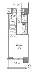 ザ・レジデンス赤坂檜町【6階】の間取り