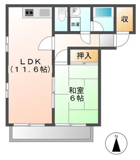 福島県郡山市富田町字西原【アパート】の間取り