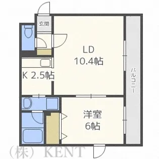 1LDKの間取り画像