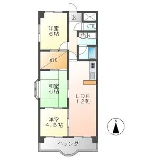 ソレイユ笠松【2階】の間取り
