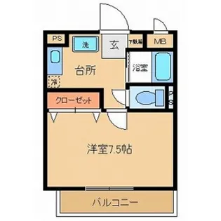 マンションピースフル【1階】の間取り