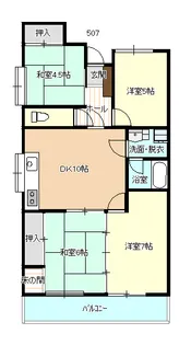 ロイヤルマンション第二小郡【5階】の間取り
