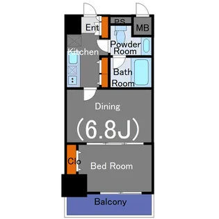 1DKの間取り画像
