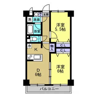 沖野マンションII【5階】の間取り