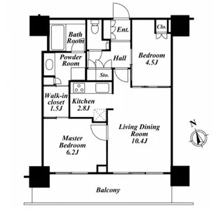 リエトコートアルクスタワー【12階】の間取り