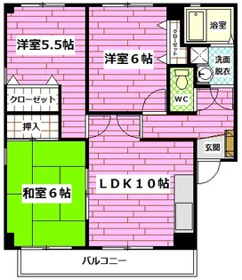 術勢マンション2【1階】の間取り
