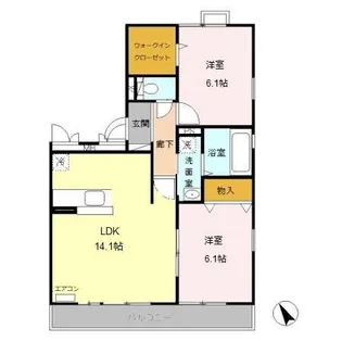 埼玉県川越市大字的場【アパート】の間取り