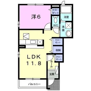 エレガンシアA棟【1階】の間取り