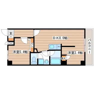ボヌールK【5階】の間取り