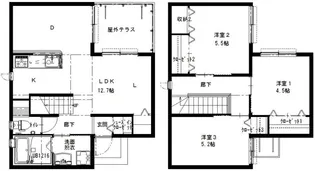 福岡県大野城市山田2【一戸建】の間取り