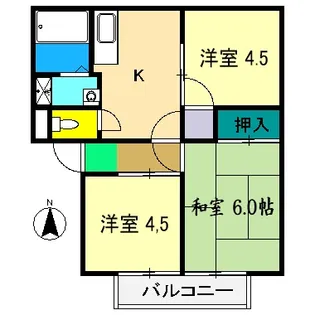 ハイツぶどうの木【1階】の間取り