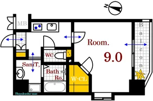 THE GARDEN PLACE HIJIYAMA【2階】の間取り