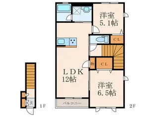 赤坂ローズガーデン【シャーメゾン】【2階】の間取り