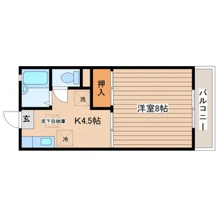 ジュネスセントラル【2階】の間取り