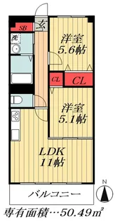 千葉県船橋市東中山2【マンション】の間取り