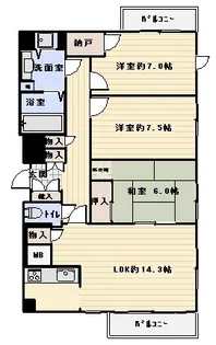 マートルコート調布III【14階】の間取り