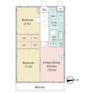 リヴェールつくし野【2階】の間取り