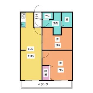 パストラルハイツ岩倉【3階】の間取り