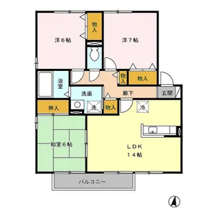 グリーンロード・エル C【2階】の間取り
