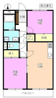 ウエスト手塚【2階】の間取り