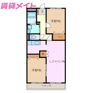 ブルースカイマンションII【1階】の間取り