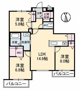 ツアンガーデン A棟【3階】の間取り