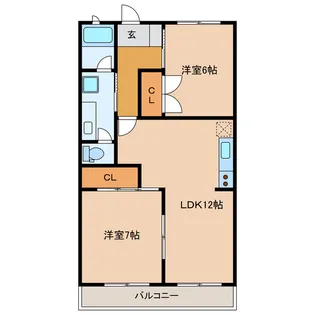 ルチェーレ泉【2階】の間取り