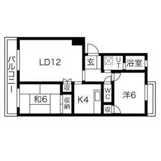 花ノ木パークハイツ【1階】の間取り