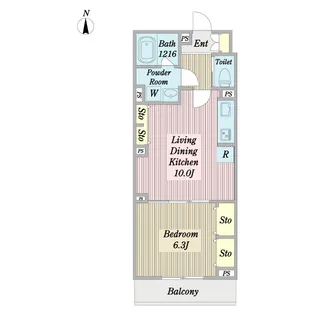 スカイエール【1階】の間取り