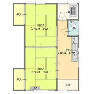 若宮上町島田アパート【2階】の間取り