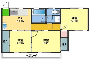 山岡アパート(日吉町)【2階】の間取り