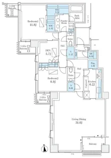 パークマンション千鳥ヶ淵【5階】の間取り