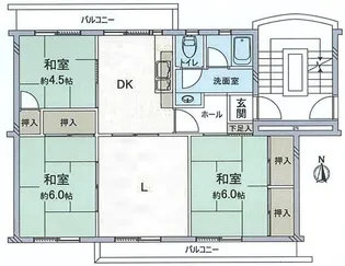 コスモハイツ池田B棟【4階】の間取り