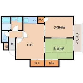 サンハイム惣領【2階】の間取り