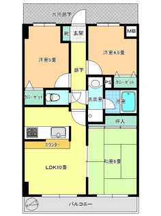 アールズコート【4階】の間取り