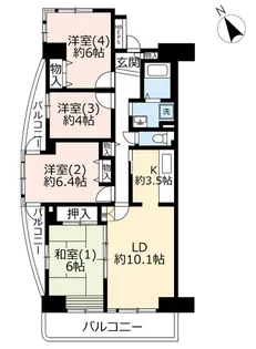 URプロムナード北松戸【14階】の間取り
