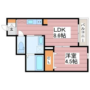 サムズアップ名取【1階】の間取り