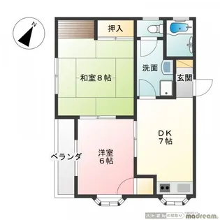 双羽コーポ【1階】の間取り