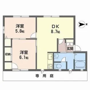 ラヴェール英賀保A【1階】の間取り