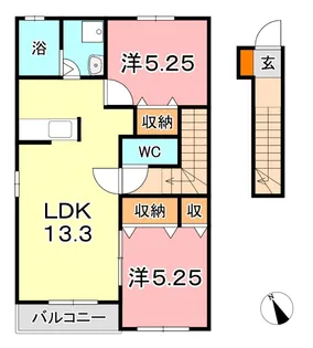 ブルーメンブラット C【2階】の間取り