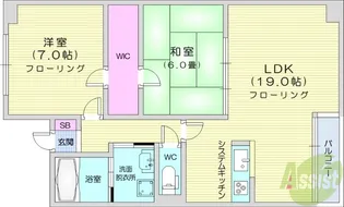 サンクレスト原町【5階】の間取り