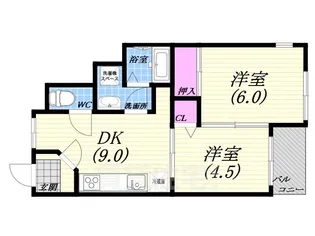 芦屋第一コーポラス【3階】の間取り