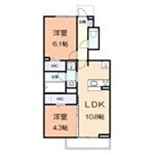 アジュールu【1階】の間取り