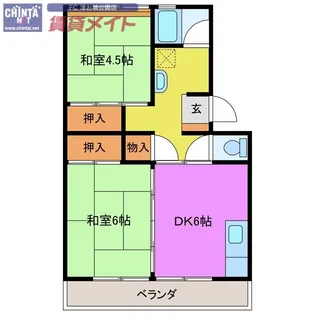 上浜団地3号棟【8階】の間取り