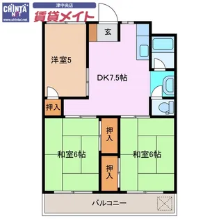 桜町ハイツ【3階】の間取り