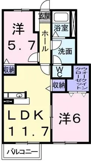 キャッスルハイツ C棟【1階】の間取り