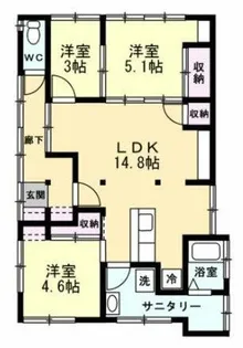 フラット追浜【1階】の間取り