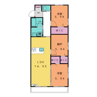 グランドゥール桜橋A【1階】の間取り