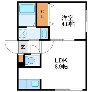 フェリーチェ北30条【1階】の間取り