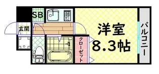 プレサンス西心斎橋【9階】の間取り